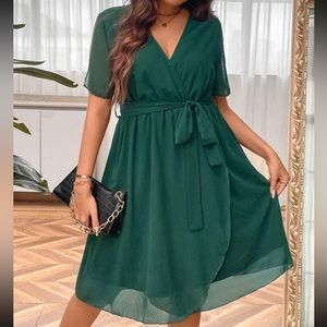 SHEIN A-line belted dress